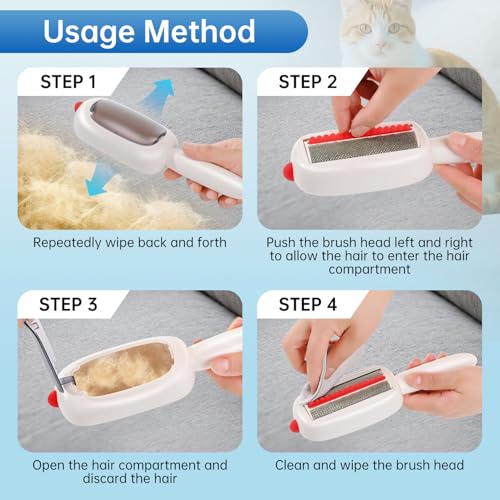 inaBuletwo Reusable Pet Hair Remover Lint Roller Brush, Washable Pet Cat Dog Hair Removal Roller Tool for Clothes (White) - Image 3