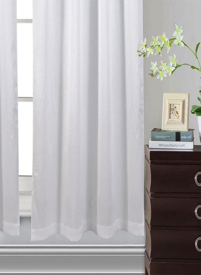 GLORY RUGS ستارة نافذة من GLORY RUGS مع ستارة علوية ملحقة، مناسبة لغرفة النوم، غرفة المعيشة، غرفة الطعام، مقاس 42 × 84 بوصة، لون أبيض - Image 4