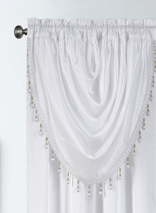 GLORY RUGS ستارة نافذة من GLORY RUGS مع ستارة علوية ملحقة، مناسبة لغرفة النوم، غرفة المعيشة، غرفة الطعام، مقاس 42 × 84 بوصة، لون أبيض - Image 2