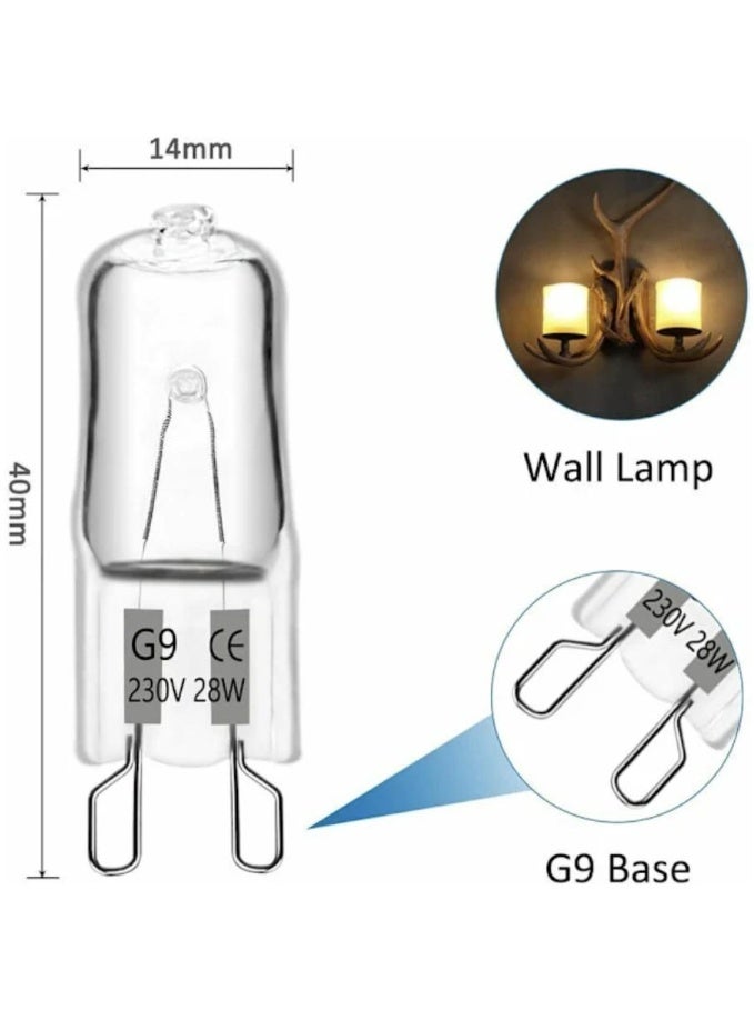 دايتويز مصباح هالوجين G9 بقدرة 28 واط و230 فولت، 370 لومن و2700 كلفن، أبيض دافئ قابل للتعتيم، مصابيح كبسولة G9، للثريات وإضاءة المناظر الطبيعية ومصابيح الحائط وإضاءة الخزانة - Image 3