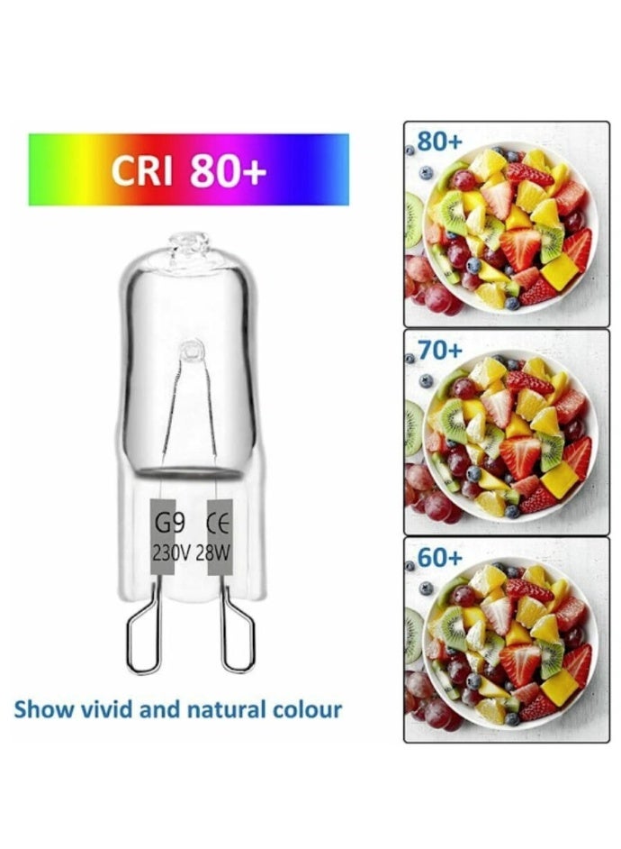 دايتويز مصباح هالوجين G9 بقدرة 28 واط و230 فولت، 370 لومن و2700 كلفن، أبيض دافئ قابل للتعتيم، مصابيح كبسولة G9، للثريات وإضاءة المناظر الطبيعية ومصابيح الحائط وإضاءة الخزانة - Image 4
