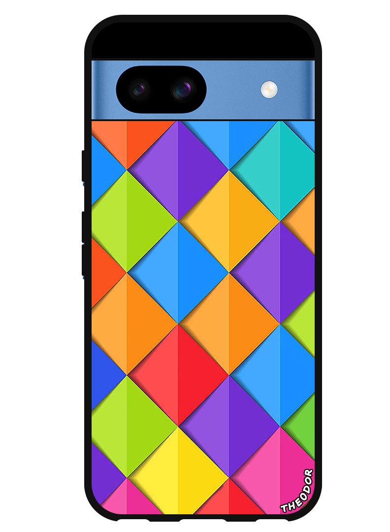 Theodor Protective Case Anti Scratch Shock Proof Bumper Cover For Google Pixel 8a Squares - Image 1