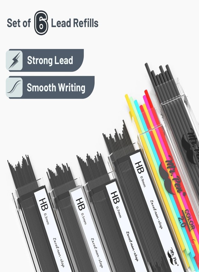 Mr. Pen- Metal Mechanical Pencil Set with Leads and Eraser Refills, 5 Sizes - 0.3, 0.5, 0.7, 0.9 and 2 Millimeters, Sketching/ Drafting Pencil - Image 5