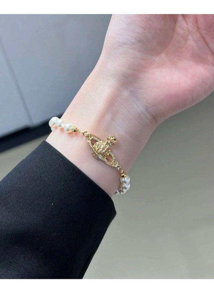 Vivienne Westwood Mini Bas Relief Pearl Bracelet  - Image 3