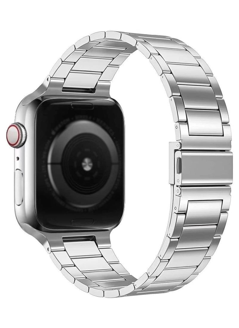 Generic - Stainless Steel Replacement Band for Apple Watch 42/44/45/49mm - Black - Image 1