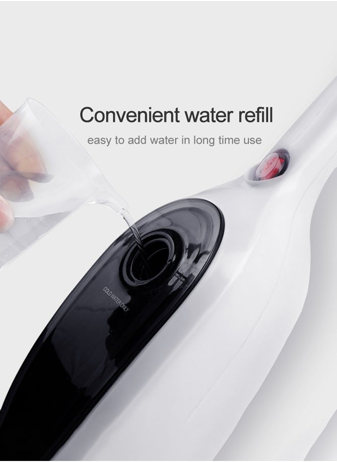 Joshberg Steam Mop,Floor Steamer with 10 Accessories,Safe for all Sealed Hard Floors like Tile,Hardwood,  Stone, Laminate,Marble Floors & More,15s Rapid Heating, 280ml Water Tank , 1300W ALE-006,White/Black  - Image 5