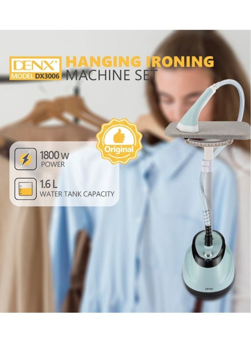 دينكس مجموعة مكواة الملابس المعلقة - مكواة بخار عمودية للملابس بقوة 1800 واط مع مستويين للبخار وخزان مياه كبير سعة 1.6 لتر، مكواة محمولة سريعة التسخين لجميع أنواع الأقمشة - Image 3