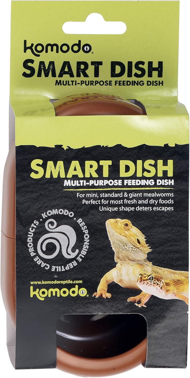 Komodo Smart Dish  Deters NonJumping Live Food from Escaping  Accommadates Many Sizes of Lizards and Aquatic Pets - Image 1