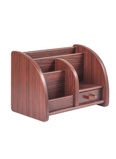 Kidle Wooden Organizer With Drawer Office Pencil Holder For Desk Multifunctional Tabletop Storage Case 