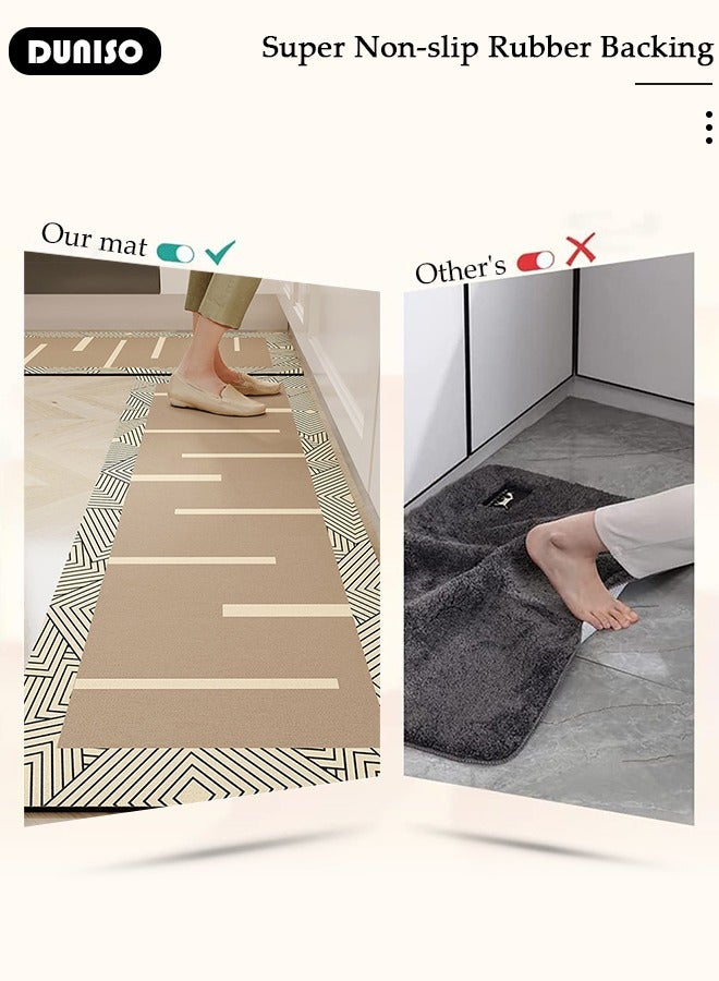 DUNISO 2 PCS Kitchen Mats and Rugs Set , Non Slip Heavy Duty Standing Mat, Quick Dry Diatom Mud Floor Mat, Extra Soft and Absorbent Floor Mats for Kitchen, Bath, Office, Laundry(40*60cm+40*120cm) - Image 3