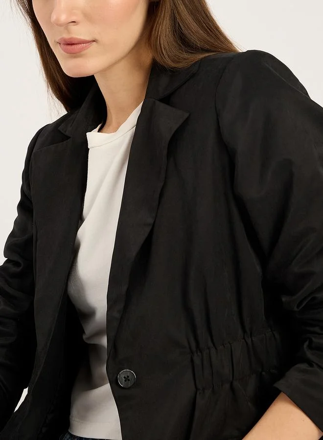 Femmella  Women Black Cinched Waist Blazer for Women | Best Price UAE