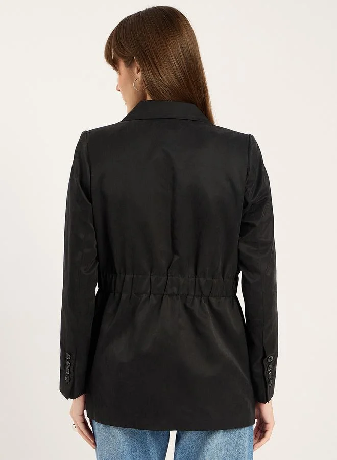 Femmella  Women Black Cinched Waist Blazer for Women | Best Price UAE
