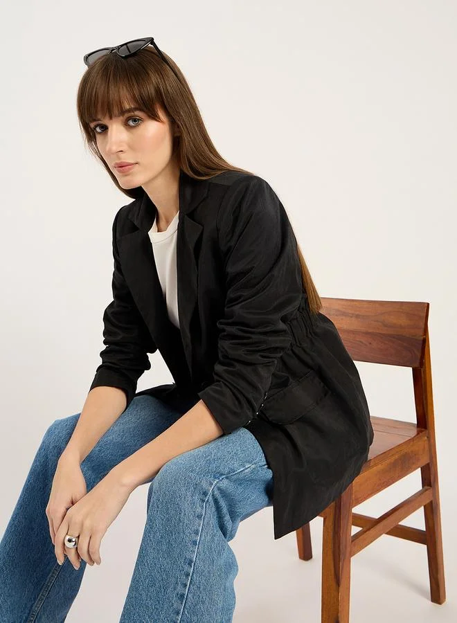 Femmella  Women Black Cinched Waist Blazer for Women | Best Price UAE