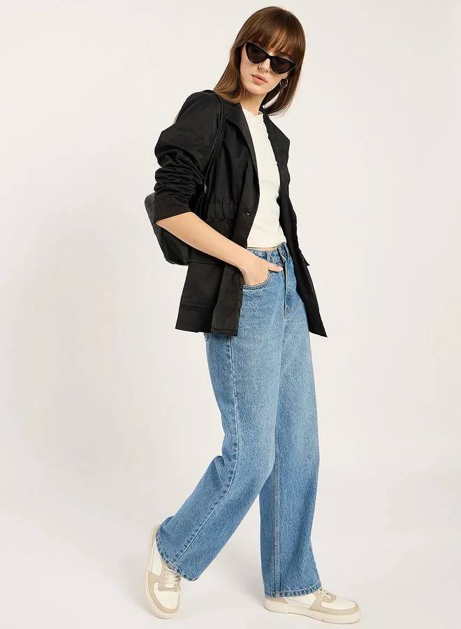 Femmella  Women Black Cinched Waist Blazer for Women | Best Price UAE
