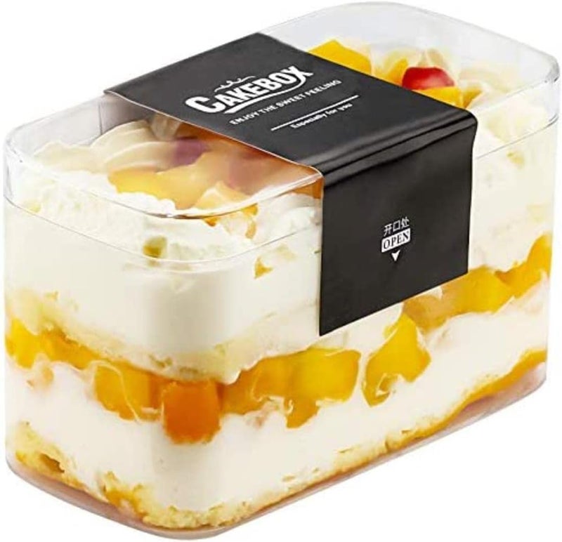 FUFU 12pcs Disposable Plastic Transparent Dessert Container Fruit Ice Cream Holder Cookie Boxes Mille Crepe Cake Packaging Box - Image 1