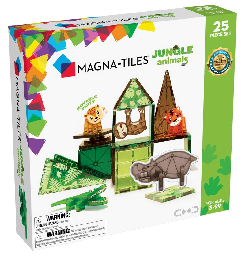 MAGNA-TILES Jungle Animals 25-Piece Magnetic Construction Set, The ORIGINAL Magnetic Building Brand - Image 1