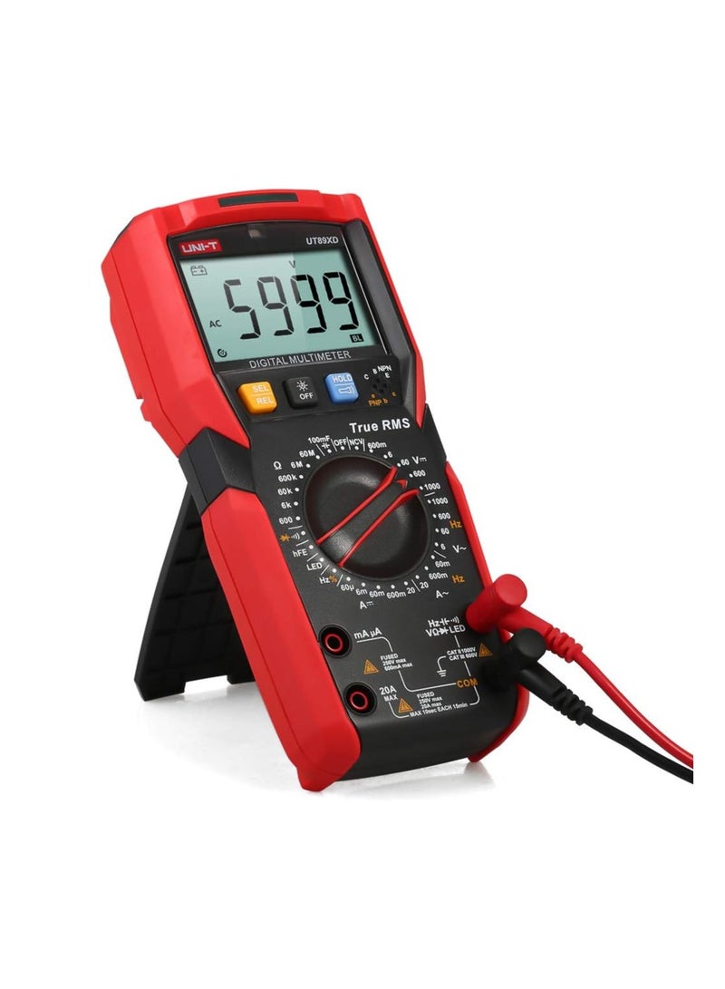 UniT UT89XD Digital Multimeter High Accuracy Handheld Mini Universal Meter 6000 Counts LCD Display True RMS Measure AC/DC Voltage Current Resistance Capacitance LED Test Frequency Diode Tester  - Image 2