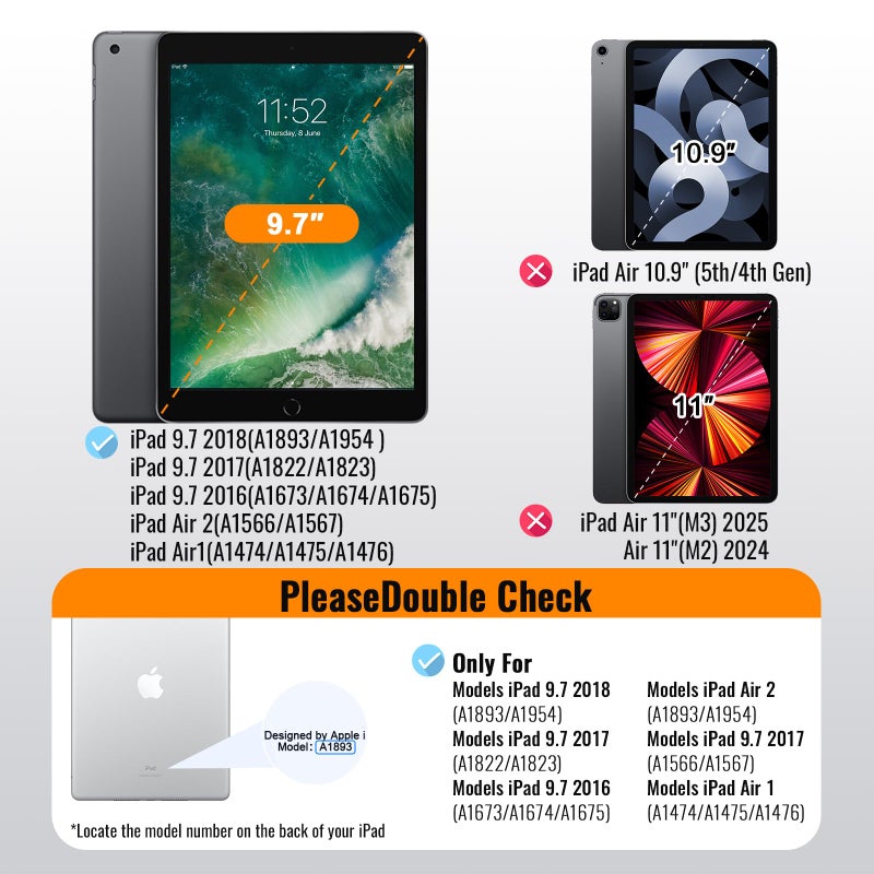 avakot Privacy Screen Protector for iPad 6th Generation 9.7 Inch, Private Tempered Glass Film for iPad 5th Gen 9.7", Private Touch Sensitive Screen Protector for i Pad Air 2/Air 1/Pro 9.7, 1 Pack - Image 2