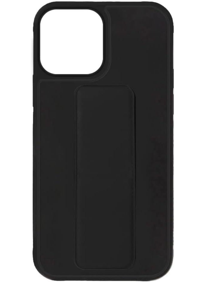 إلترازون Case for iPhone 15 Pro Max Cover Black Magnetic Car Mount Kickstand & Holder, Premium Silicone Vertical & Horizontal Hand Strap and Grip with Multi Stand (Black) - Image 3