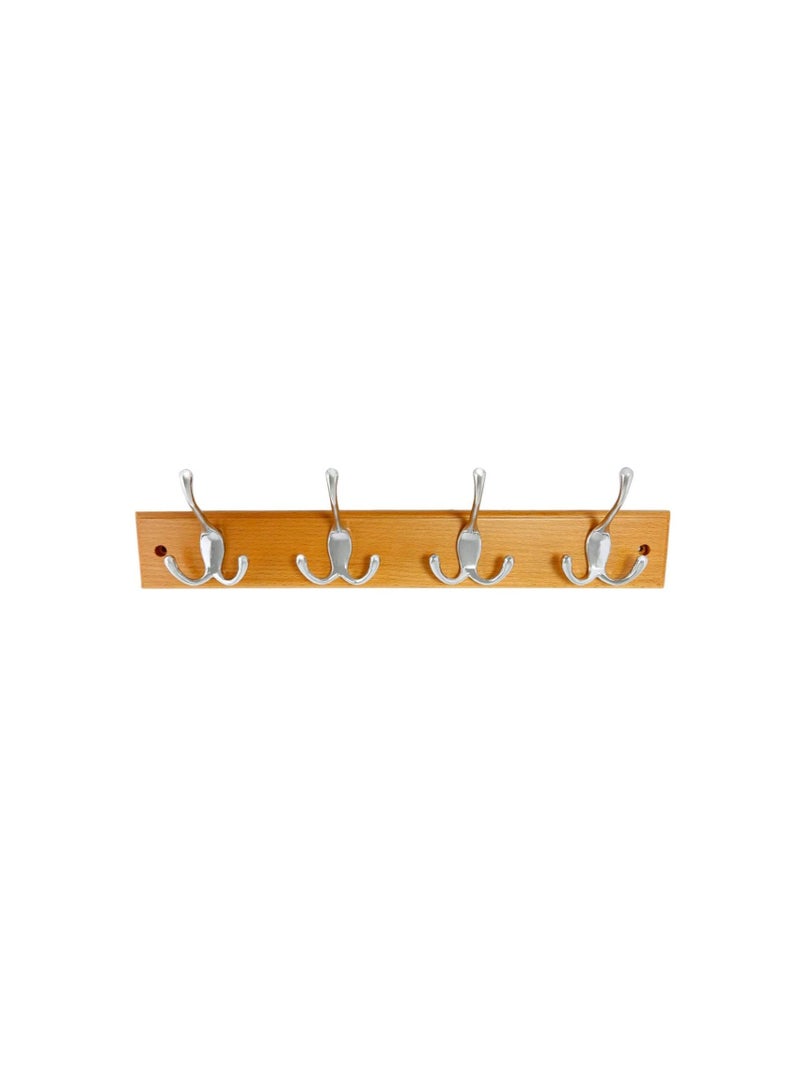 Wood And Metal Clothes Wall Hanger Brown - Image 1