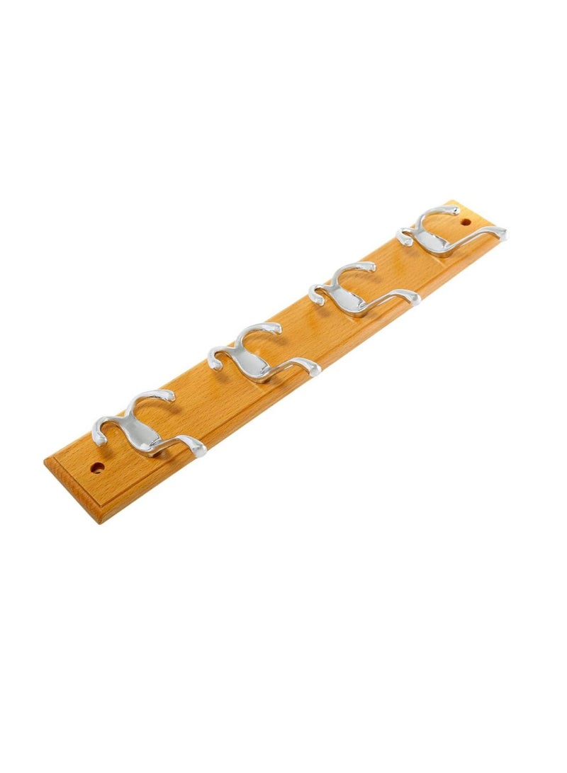 Wood And Metal Clothes Wall Hanger Brown - Image 2