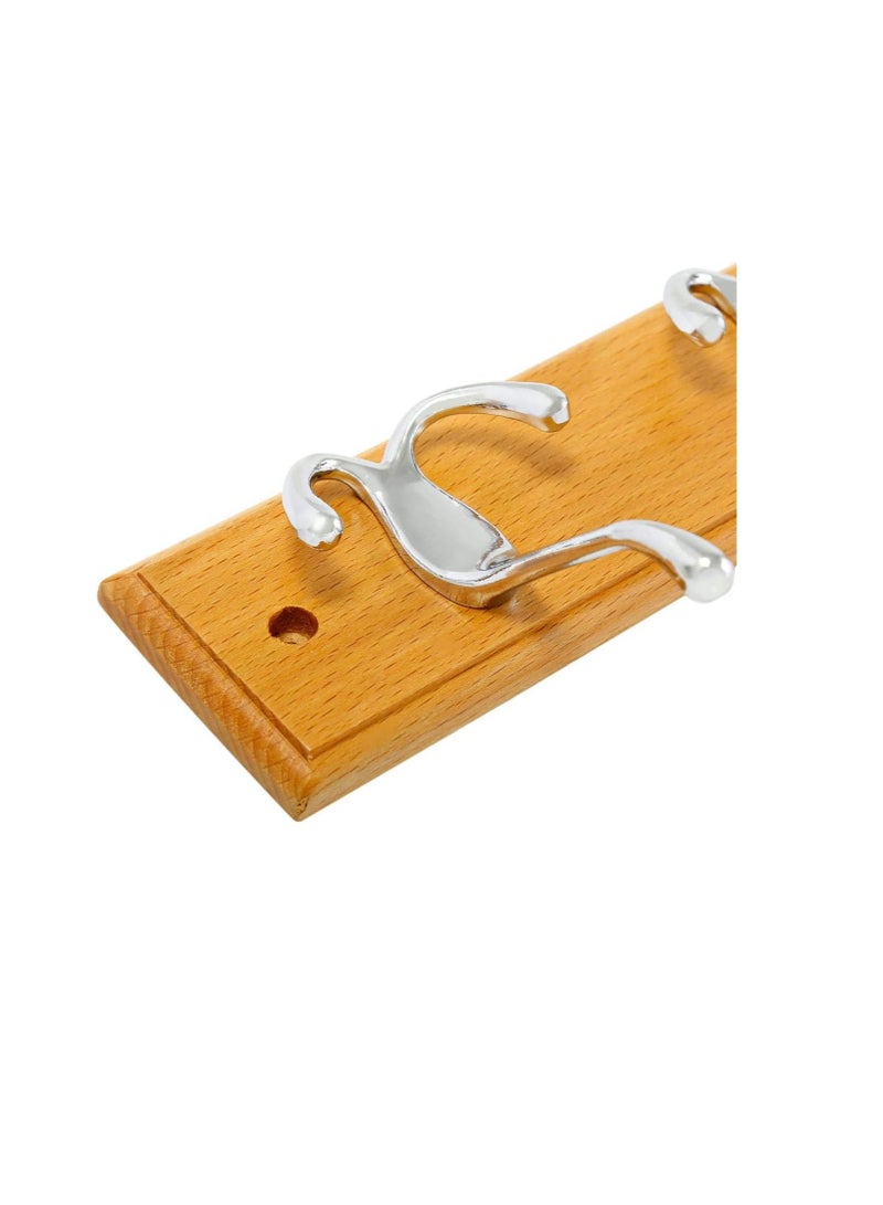 Wood And Metal Clothes Wall Hanger Brown - Image 3