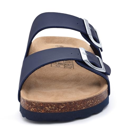 ODOLY Unisex Cork Footbed Slide Sandal, Arch Support Summer Outdoor Sandals with Adjustable Buckle for Women and Men, Navy 37 (6.5-7 Women/5-5.5 Men) - Image 4