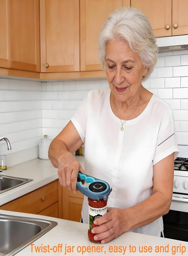 Otstar Jar Opener Bottle Opener and Can Opener for Weak hands, Seniors with Arthritis and Anyone with Low Strength, Mutil Jar Opener Get Lids Off Easily (Blue and Grey) - Image 4