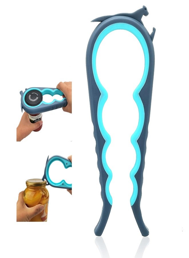 Otstar Jar Opener Bottle Opener and Can Opener for Weak hands, Seniors with Arthritis and Anyone with Low Strength, Mutil Jar Opener Get Lids Off Easily (Blue and Grey) - Image 1