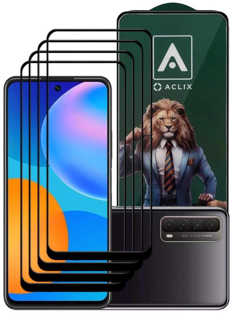 ACLIX 4 Pieces Antistatic ESD Dustproof Premium Quality High Definition Tempered Glass Screen Protector Designed For Huawei Y7a - Image 1