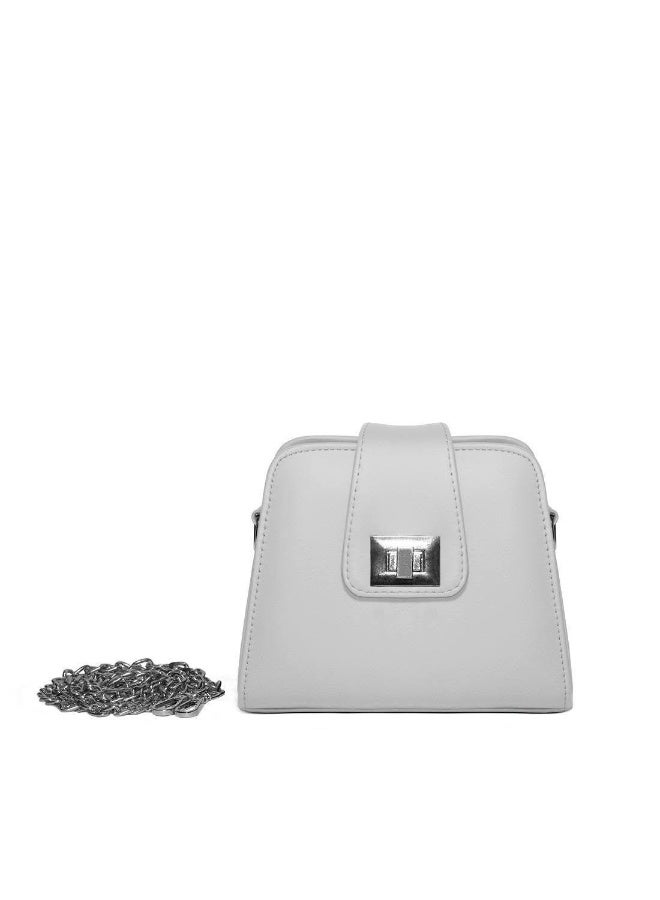 Elegant Women’s white Crossbody Bag with Sleek Chain Design - Image 2