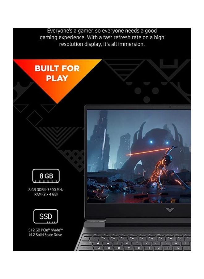 HP كمبيوتر محمول Victus 15 للألعاب بشاشة FHD مقاس 15.6 بوصة، ومعالج Intel Core i5-12500H من الجيل الثاني عشر / ذاكرة وصول عشوائي سعتها 8 جيجابايت / SSD سعة 512 جيجابايت / بطاقة رسومات NVIDIA GeForce RTX 3050 سعة 4 جيجابايت / Windows 11 Home / - Image 4