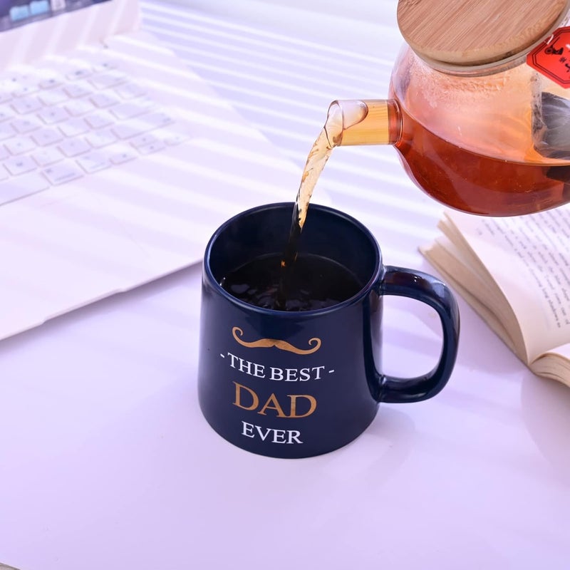 Miicol Funny Coffee Mug 16 oz Deep Blue Coffee Cup Large Ceramic Tea Mug Gift Idea for Men Dad Flat Bottom Tea Cup Unique Gift for Birthday Christmas Fathers Day - Image 2