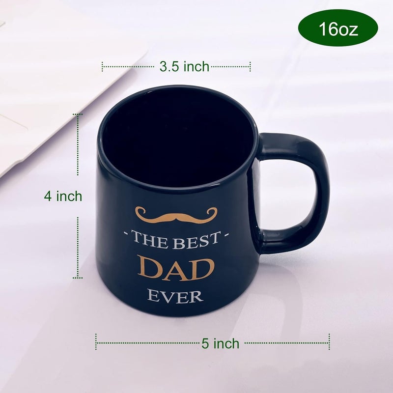 Miicol Funny Coffee Mug 16 oz Deep Blue Coffee Cup Large Ceramic Tea Mug Gift Idea for Men Dad Flat Bottom Tea Cup Unique Gift for Birthday Christmas Fathers Day - Image 3