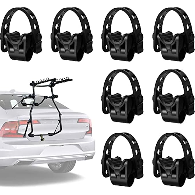 rayihni 8 مجموعات أحزمة حامل الدراجة بديل حزام جر الدراجة أجزاء حامل الدراجة مطاطي لحامل السيارة لشاحنة SUV صندوق السيارة ميني فان هاتشباك سيدان ملحقات الحامل (1 بوصة جرار الحزام)  - Image 1