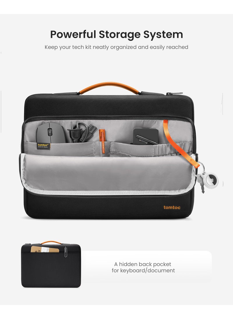 Tomtoc tomtoc 360° Protective Laptop Sleeve for 13.5-14.4 Inch Surface Laptop 6/5/Studio 2/1, Surface Book, Water-Resistant Shockproof Carrying Case Bag for Acer Aspire/Swift, ASUS Vivobook/Zenbook 14, Black  - Image 2