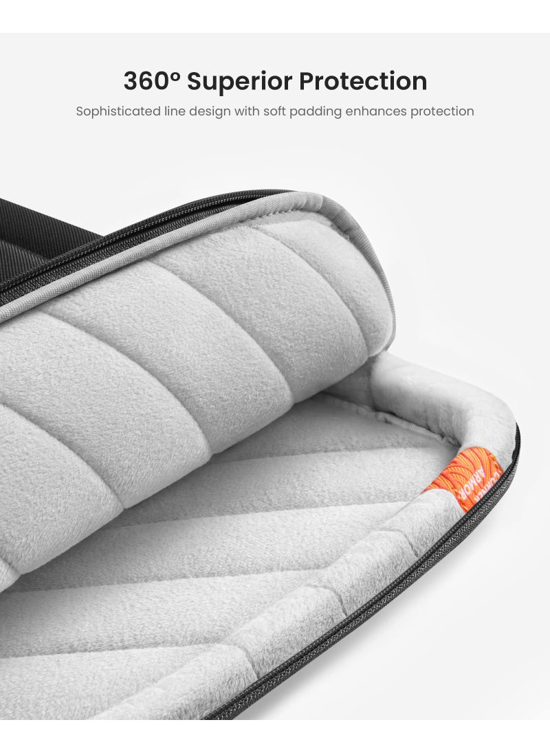 Tomtoc tomtoc 360° Protective Laptop Sleeve for 13.5-14.4 Inch Surface Laptop 6/5/Studio 2/1, Surface Book, Water-Resistant Shockproof Carrying Case Bag for Acer Aspire/Swift, ASUS Vivobook/Zenbook 14, Black  - Image 4
