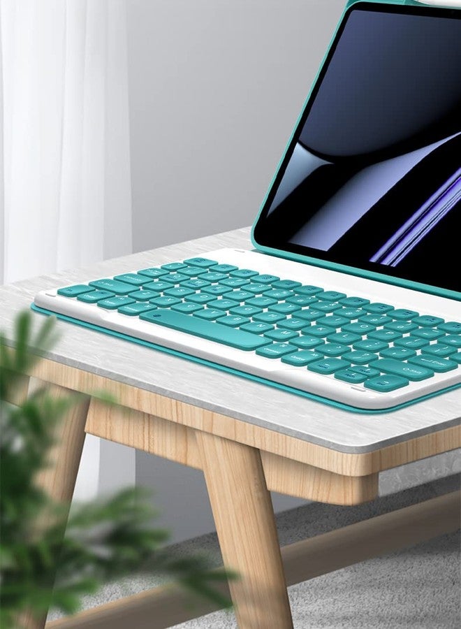 kaitesi جراب لوحة مفاتيح كايتيسي لجهاز iPad A16 (الجيل الحادي عشر، 11 بوصة 2025) / iPad الجيل العاشر 2022، جراب 10.9 بوصة مع مفاتيح مقعرة ملونة وغطاء لوحة مفاتيح قابل للفصل (أسود + أبيض) - Image 5