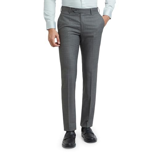 Raymond Men's Slim Mid Rise Trouser (RMTS04939-G6_Dark Grey_86), 34 - Image 1