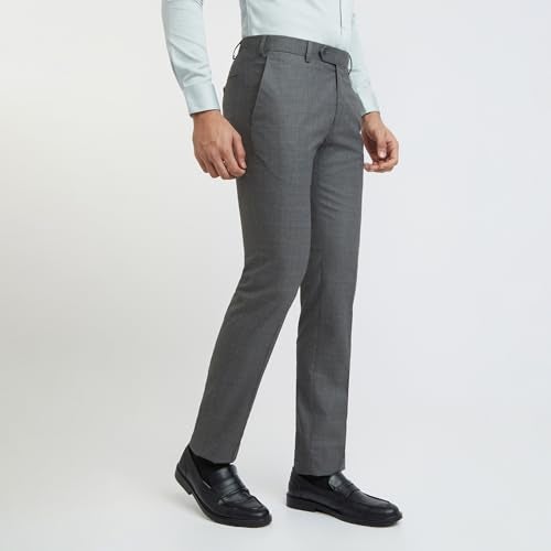 Raymond Men's Slim Mid Rise Trouser (RMTS04939-G6_Dark Grey_86), 34 - Image 2