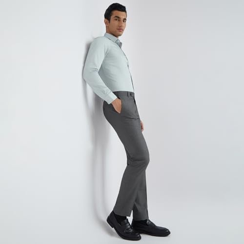Raymond Men's Slim Mid Rise Trouser (RMTS04939-G6_Dark Grey_86), 34 - Image 5