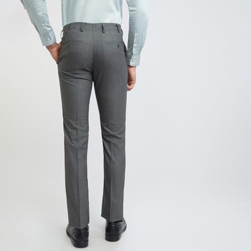 Raymond Men's Slim Mid Rise Trouser (RMTS04939-G6_Dark Grey_86), 34 - Image 4