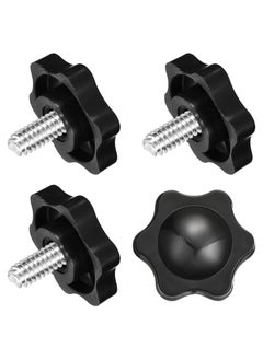 CMGTYYD Set of 4 tension screw knobs, M6 x 12 mm, hexagonal star knob, plastic handles, handset screw handle for umbrella stand, mechanical furniture, 25 mm diameter  - Image 1