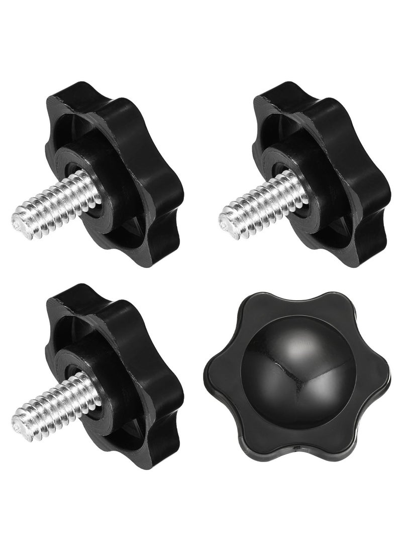 CMGTYYD - Set of 4 tension screw knobs, M6 x 12 mm, hexagonal star knob, plastic handles, handset screw handle for umbrella stand, mechanical furniture, 25 mm diameter - Image 1