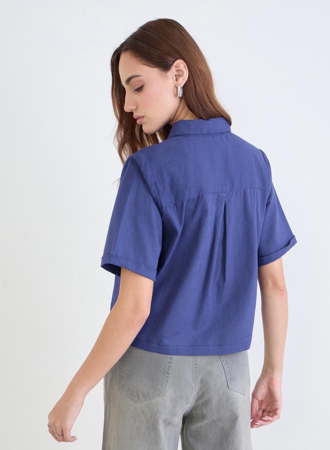 Styli Solid Dropped Shoulder Boxy Fit Shirt - Image 4