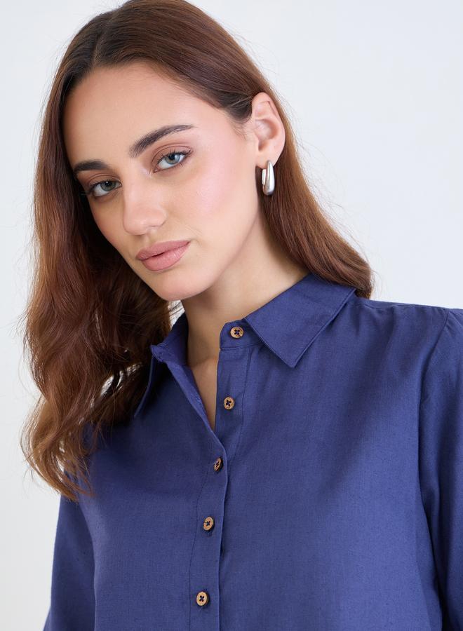 Styli Solid Dropped Shoulder Boxy Fit Shirt - Image 3