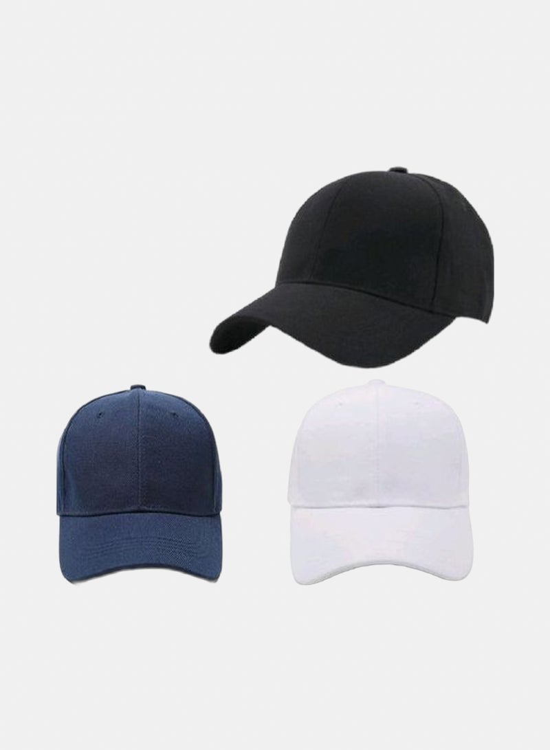 Three Colors Sports Sun Hat - Black, White, And Blue