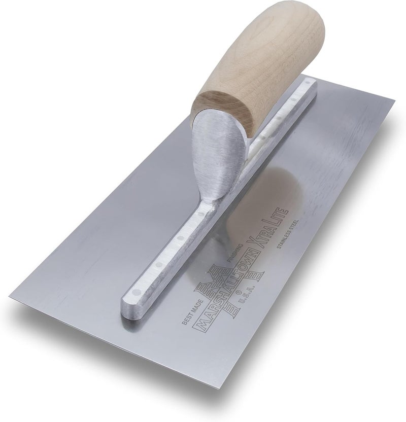 MARSHALLTOWN Stainless Steel Finishing Trowel, 4 x 12 Inch Concrete, Masonry and Drywall Finishing Tool, Made in the USA, MXS62SS - Image 1