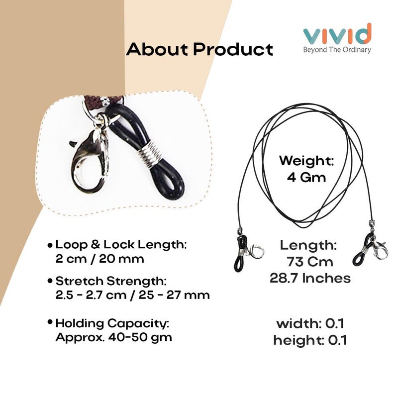 Vivid vision Unisex Adult Eyeglass Holder Strap Cord | New Chain Adjust on Sunglasses | Anti-slip Retainer Lanyard String Eyewear Frame | Specs Mask Chains - Image 3