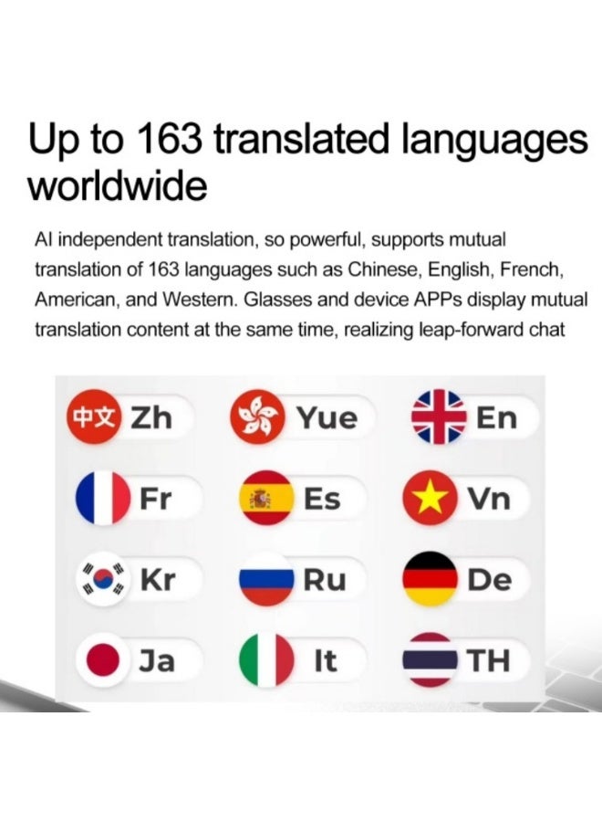 Domars Bluetooth Sunglasses Voice Control and Open Ear Style Smart Glasses for Athletic Outdoor Sports Smart AI Translation Glasses with Headphones and Speaker AI Translation into 163 languages AI Chat IP65 Waterproof AI Assistant Music - Black - Image 3